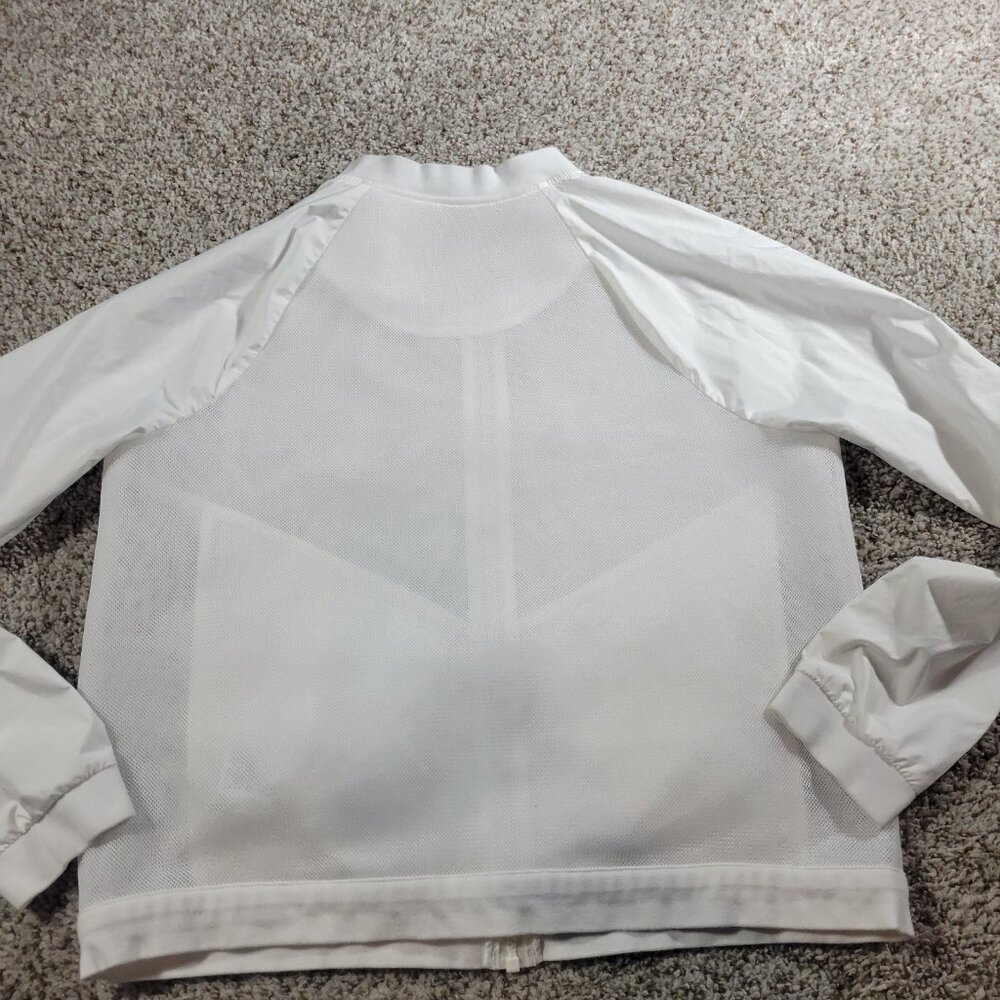 Nike Sportswear Jacket Womens Large White Hypermesh Bomber Full Zip - Picture 6 of 8